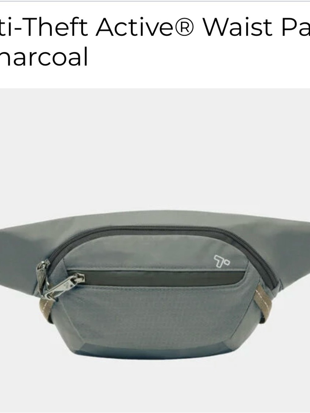 Travelon Charcoal Gray Anti-Theft Waist Pack